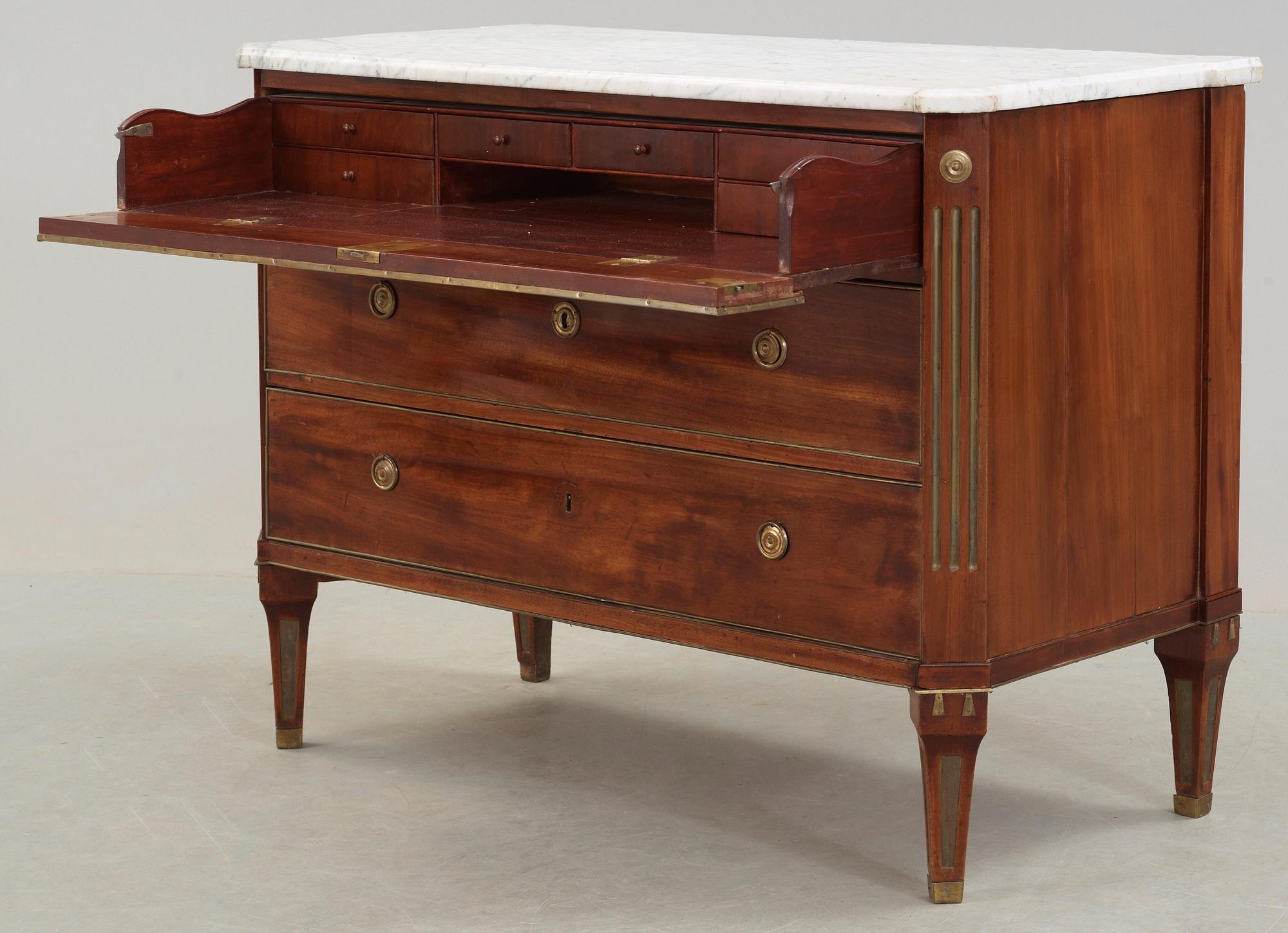 A late Gustavian late 18th century writing commode.