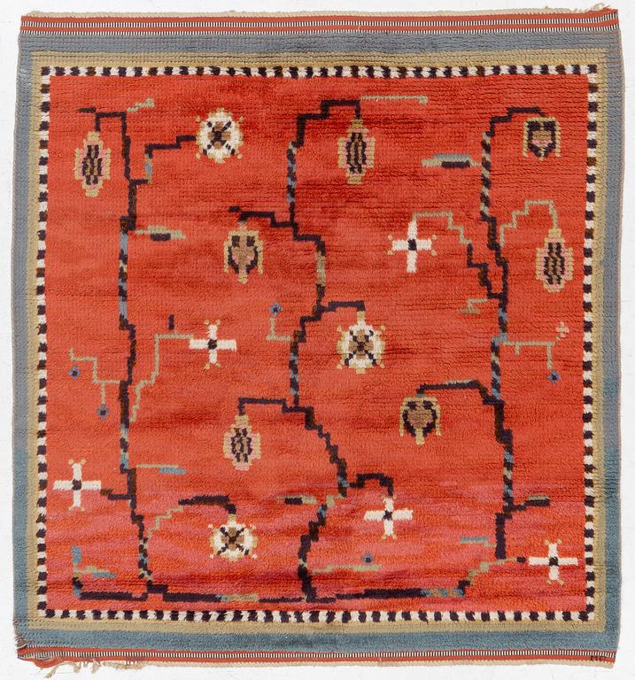 Märta Gahn, rug, knotted pile (rya), c 159 x 150 cm, signed MG.