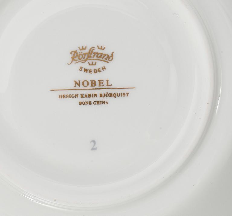 SERVISDELAR, 7 delar, benporslin, "Nobel", Karin Björquist, Rörstrand.