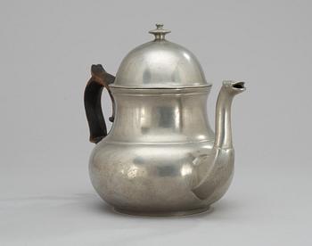 A Swedish pewter jug. Makers mark by Johan B Sundberg, Göteborg (1781-1812).