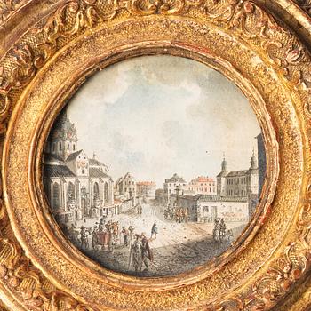 Martin Rudolf Heland, Munkbron mot Riddarhuset/Mot Kungsträdgården med Jacobs kyrka och palatset Makalös.