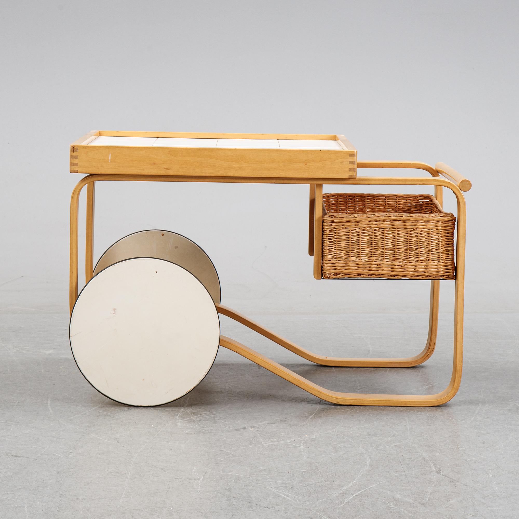 Alvar Aalto, a model 900 tea trolley for Artek, Finland.