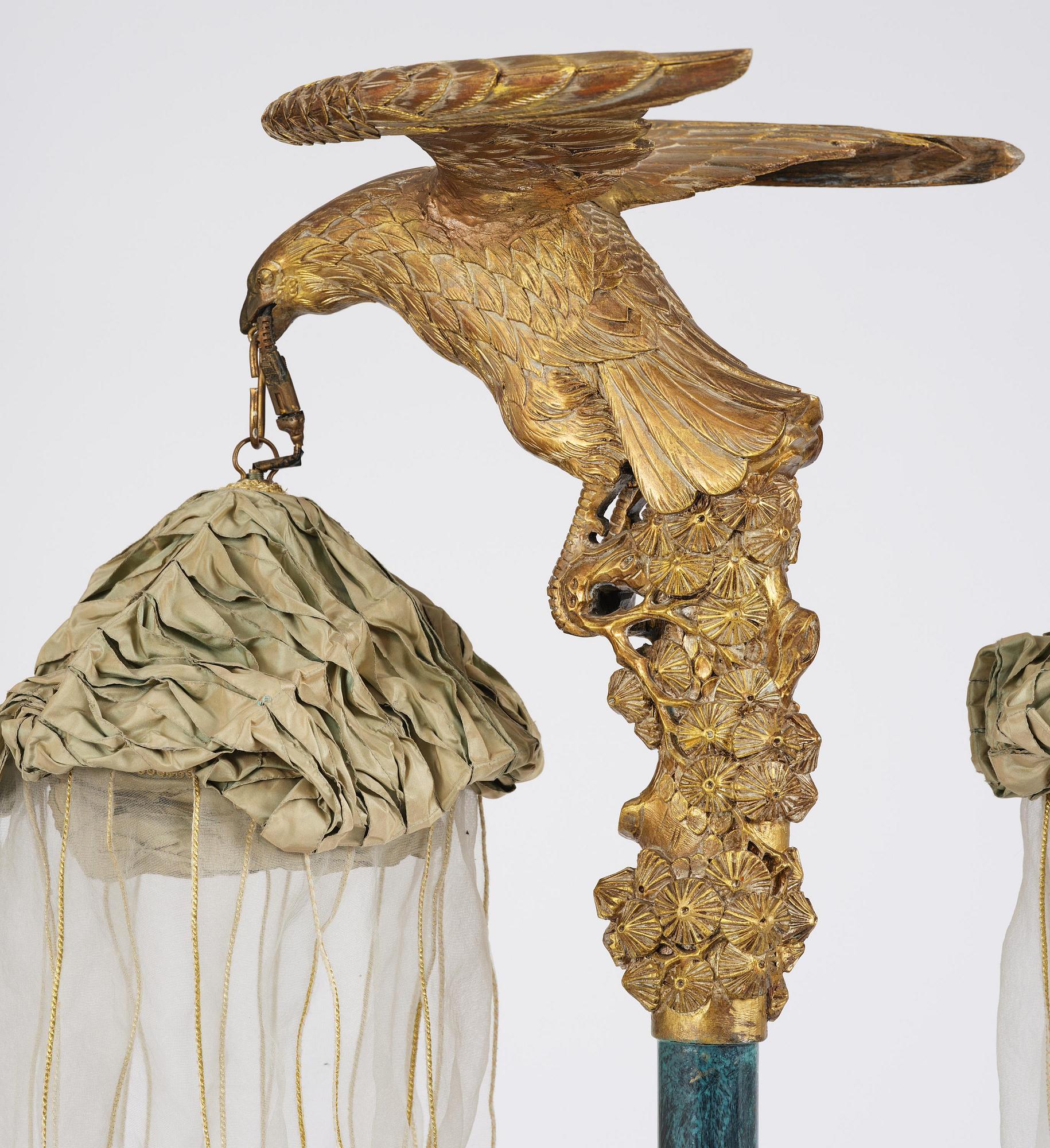 A pair of Art Deco chinoiserie floor lamps, 1920's.