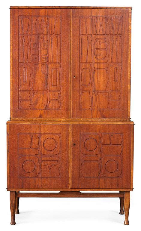 An Yngve Ekström teak cabinet, "Krus", Svedese-möbler, Sweden 1950's.