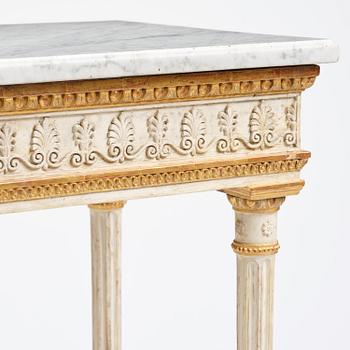 Konsolbord, tillskrivet Jean Baptiste Masreliez (formgivare och ornamentbildhuggare i Stockholm), Sengustavianskt.