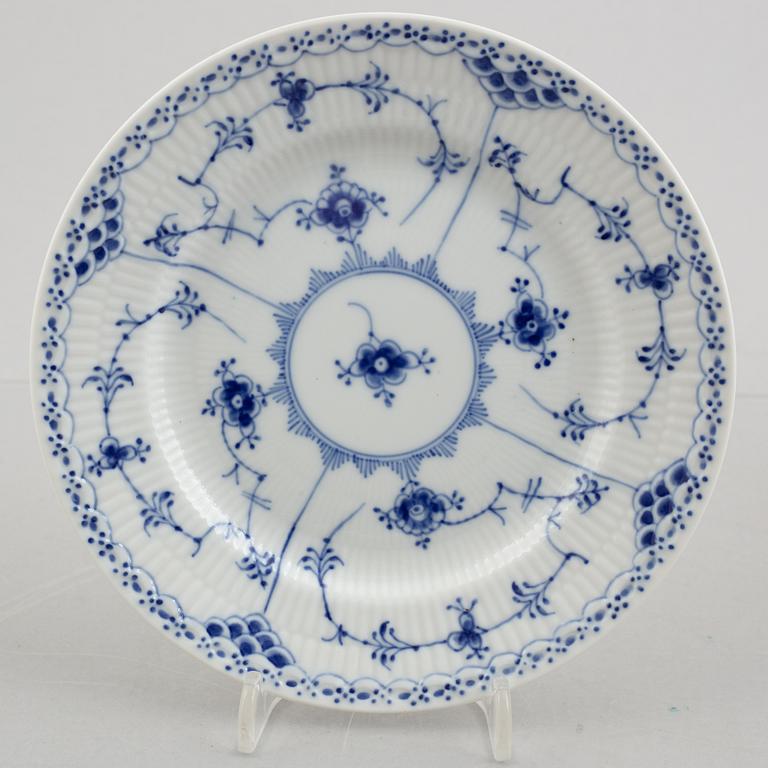 Royal Copenhagen, a 33-piece porcelain coffee service, "Blue fluted", half lace, Denmark.