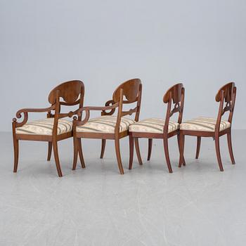 SALONGSMÖBEL, 6 delar, Karl Johan-stil, 1900-talets början.