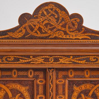 Cabinet, probably Norway, Old Norse style, late 19th century.