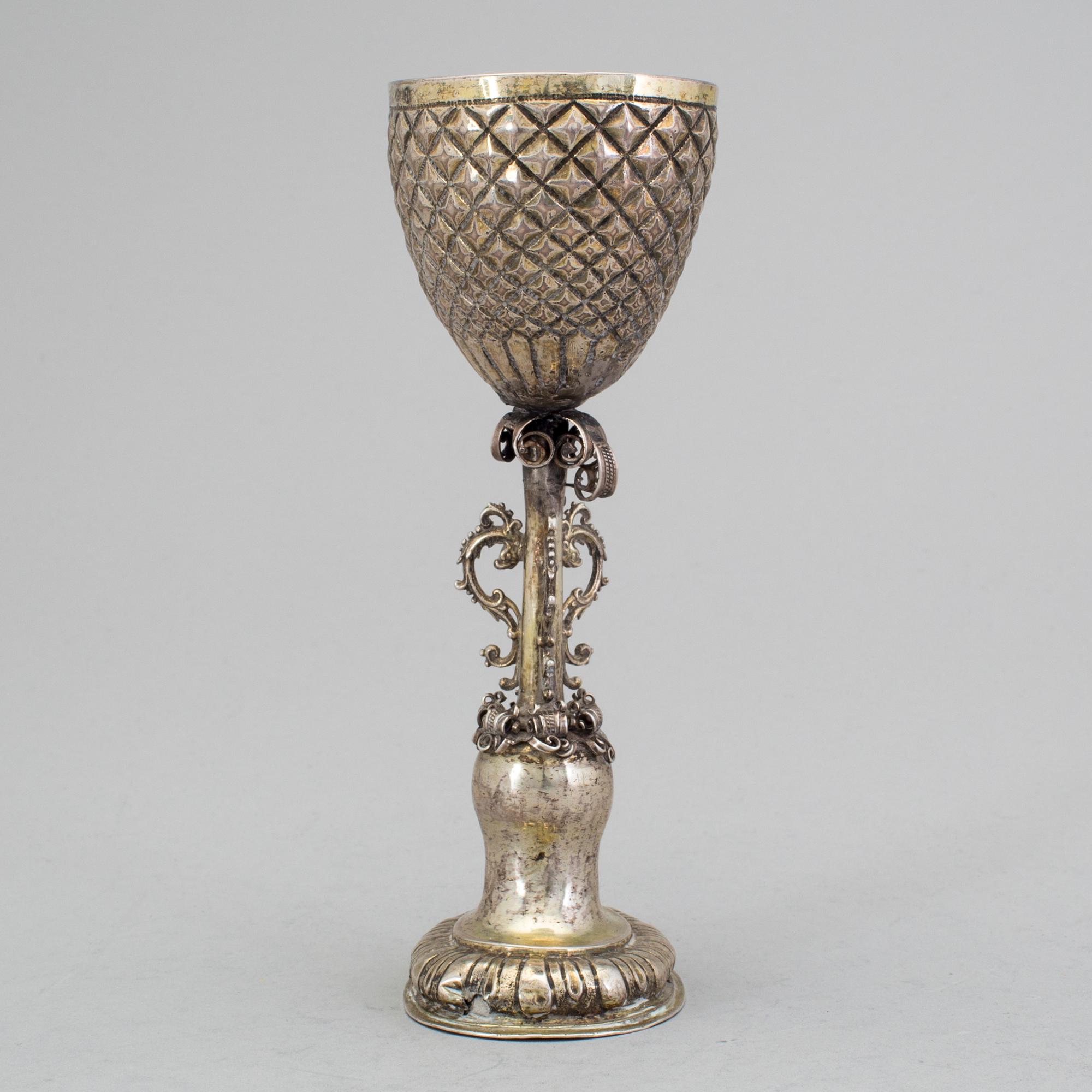 A German 17th century silver-gilt cup, mark of Georg Müllner, Nürnberg (1624-1659).