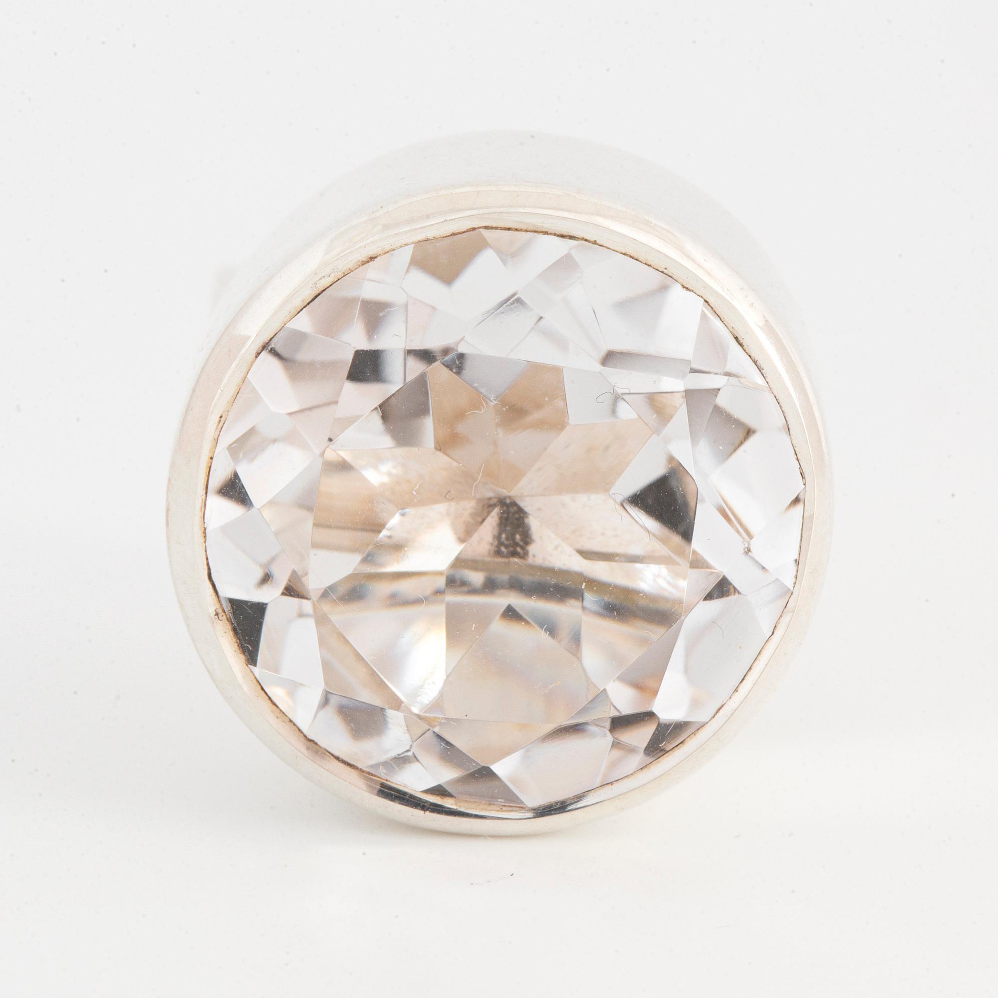 BENGT ERIK HALLBERG, Ring sterlingsilver med fasettslipad bergkristall.
