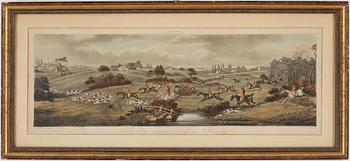 GRAVYRER, 4 st, handkolorerade, England, 1800-talets första hälft.