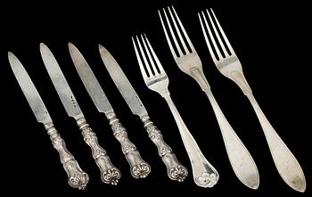 MOCKA- samt KAFFESKEDAR, 17 st, silver, C.G Hallberg, Stockholm, 1900-tal, total vikt 269.