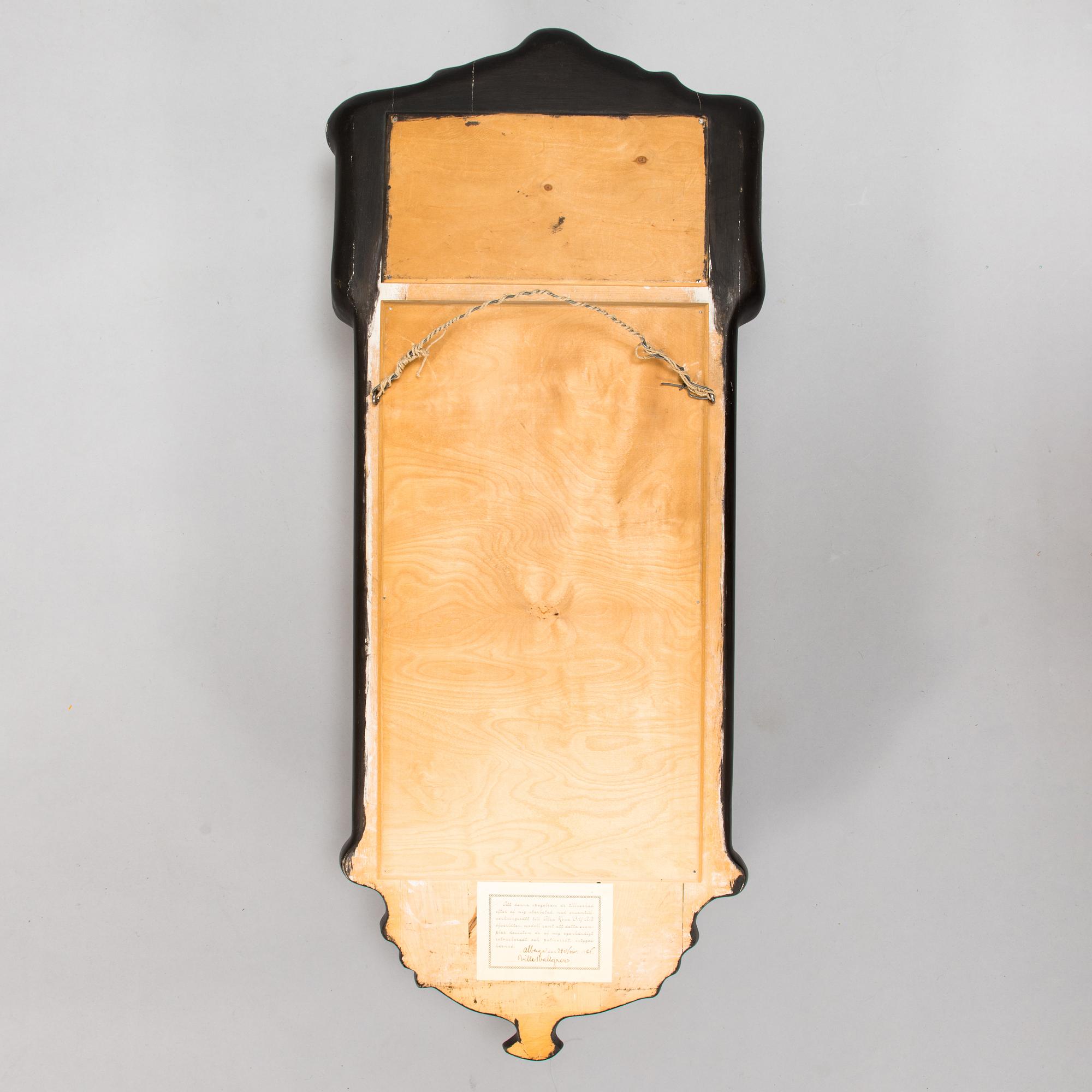 Ville Vallgren,  a wall mirror, signed and label marked, 1920s.