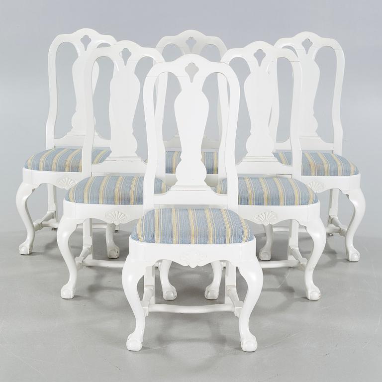 Six chairs by Carl Christensen, signed and dated 1919.