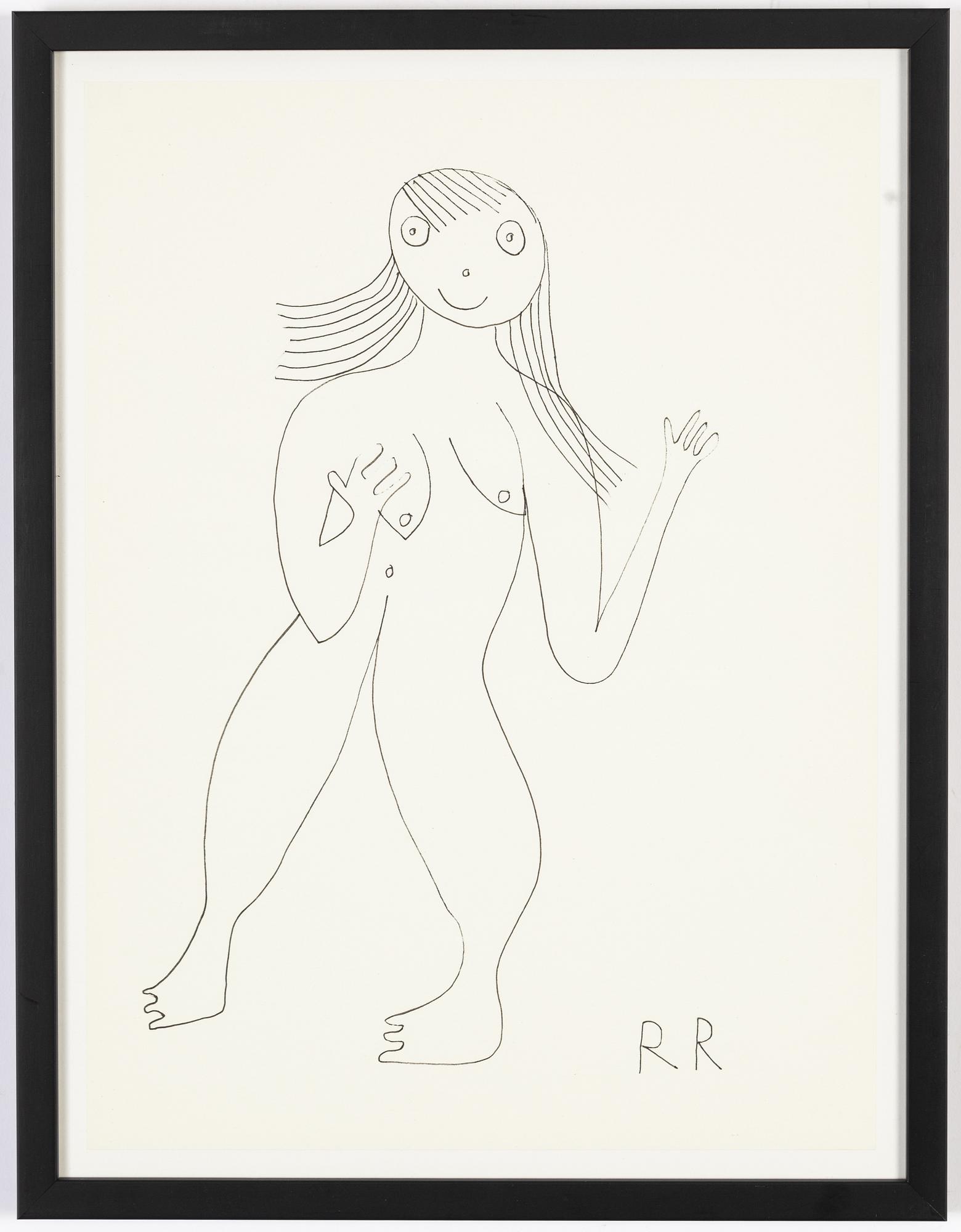 Roger Risberg, indian ink drawing, signed. Executed in 2008.