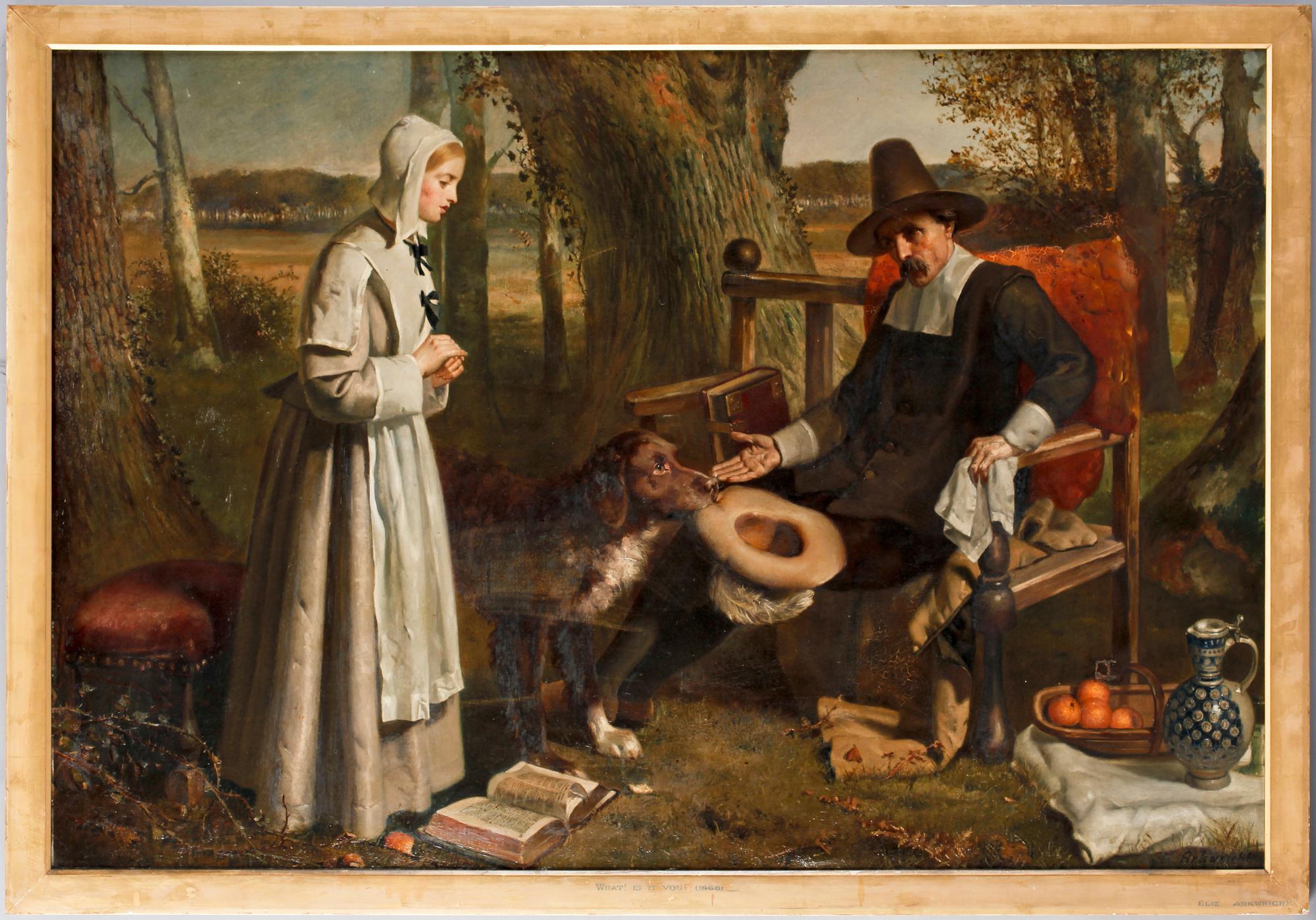 ELISABETH ARKWRIGHT, olja på duk, 1800-tal, sign.