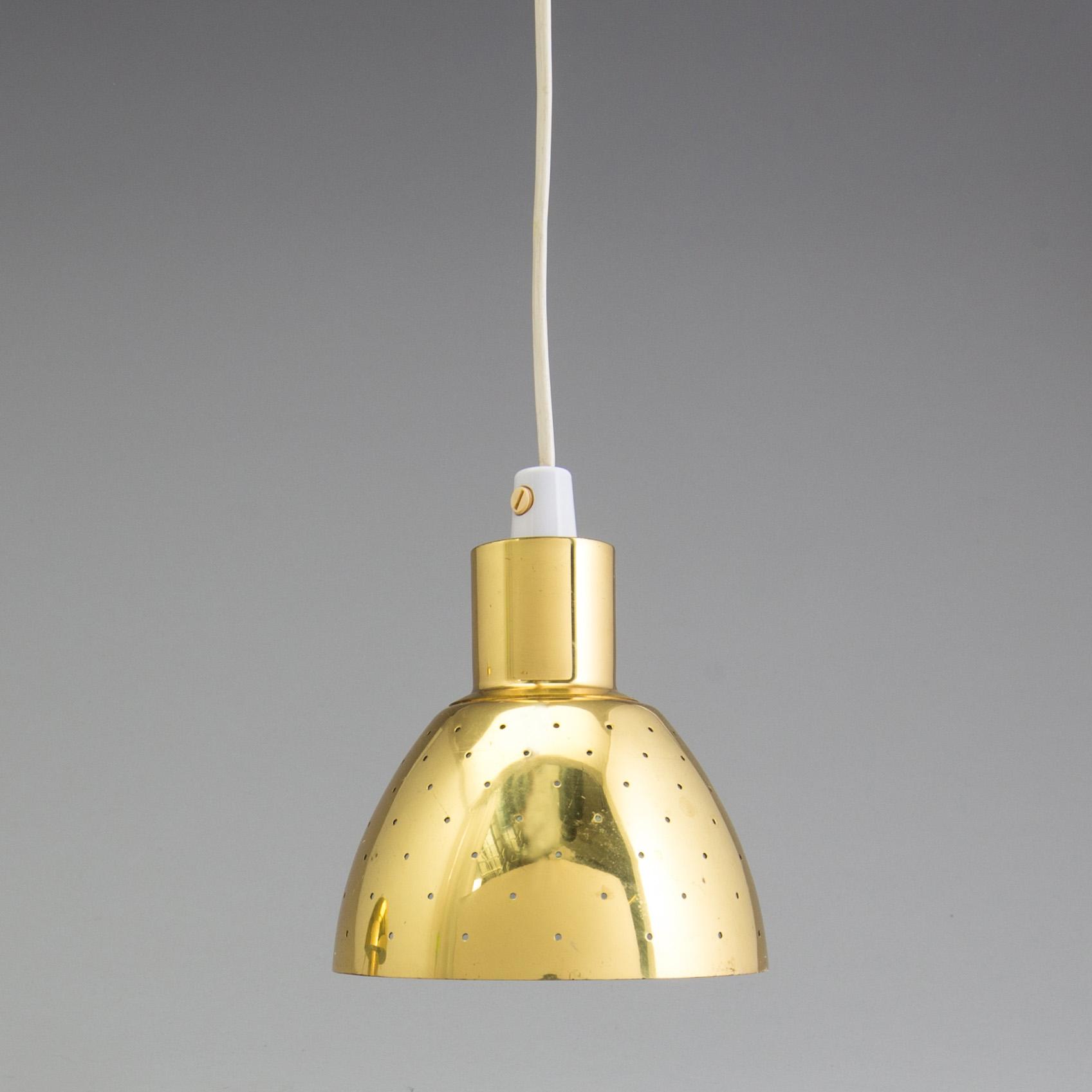 HANS AGNE JAKOBSSON, a ceiling lamp and a table lamp, brass, Markaryd, second half of the 20th century.