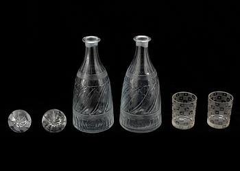 KARAFFER OCH GLAS, 2+2 st, 1800-talets första hälft.