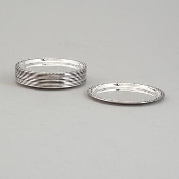 COASTERS, 12 st, silver, GAB, Stockholm 1967.