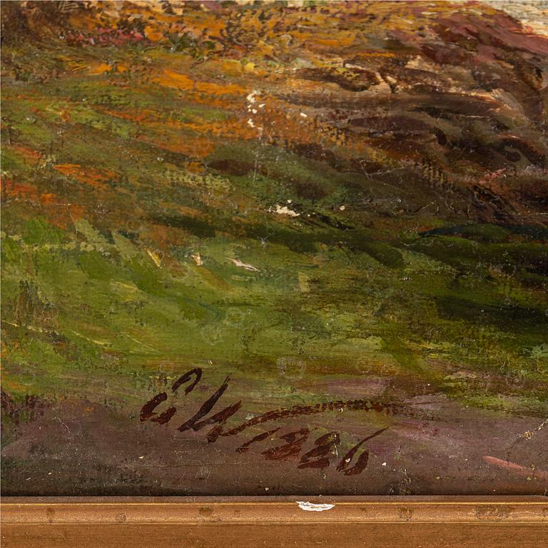 EHRNFRIED WAHLQVIST, olja på duk, signerad EW och daterad 1886.