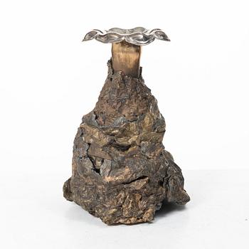 Olle Ohlsson, Skulptur/ljusstake, brons, silver, Stockholm 2020.