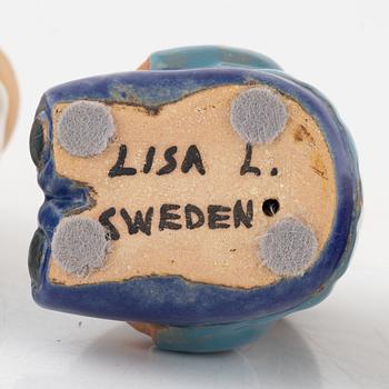 Lisa Larson, figuriner, 7 st, stengods, Gustavsberg.
