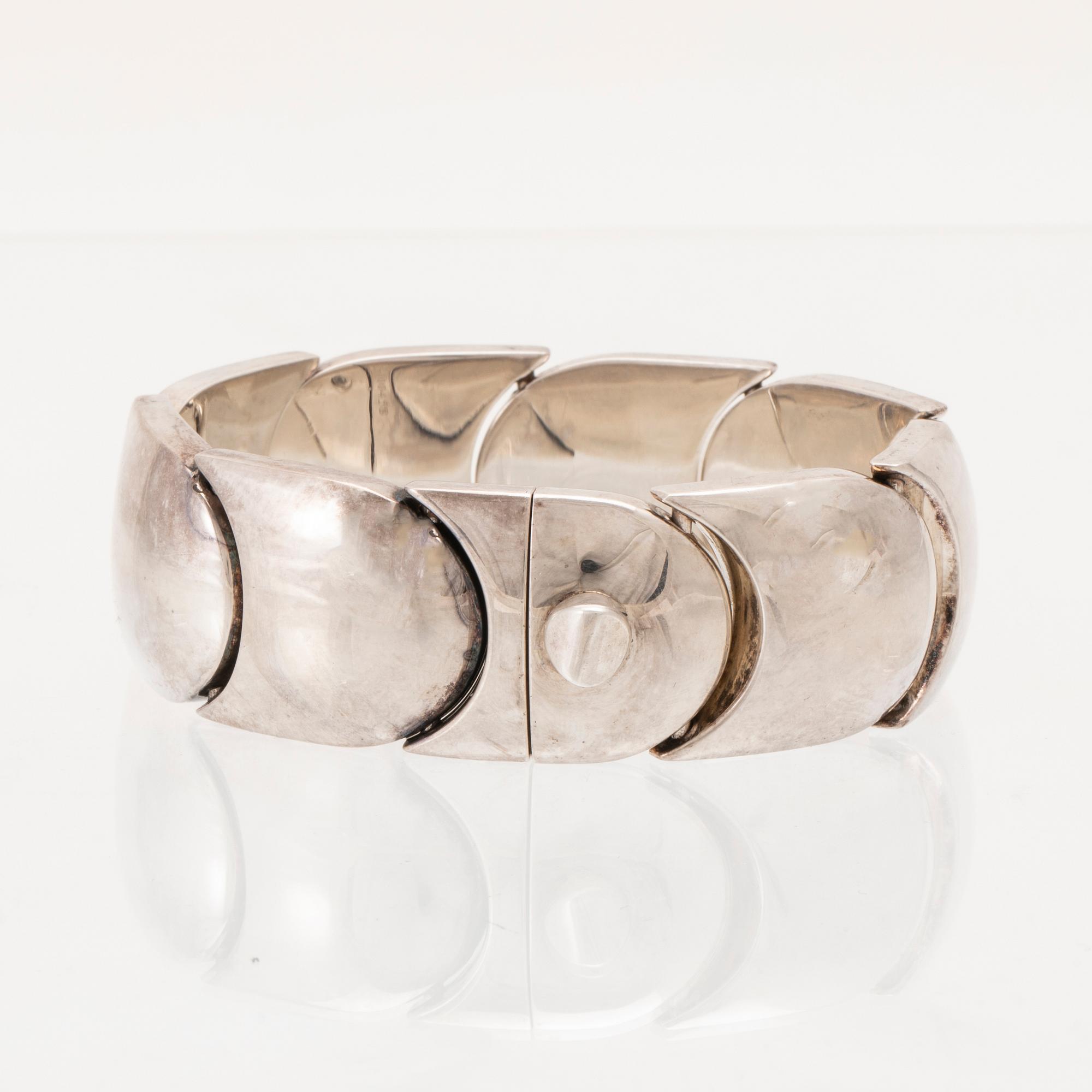 A silver bracelet by Kurt Nielsen Denmark.