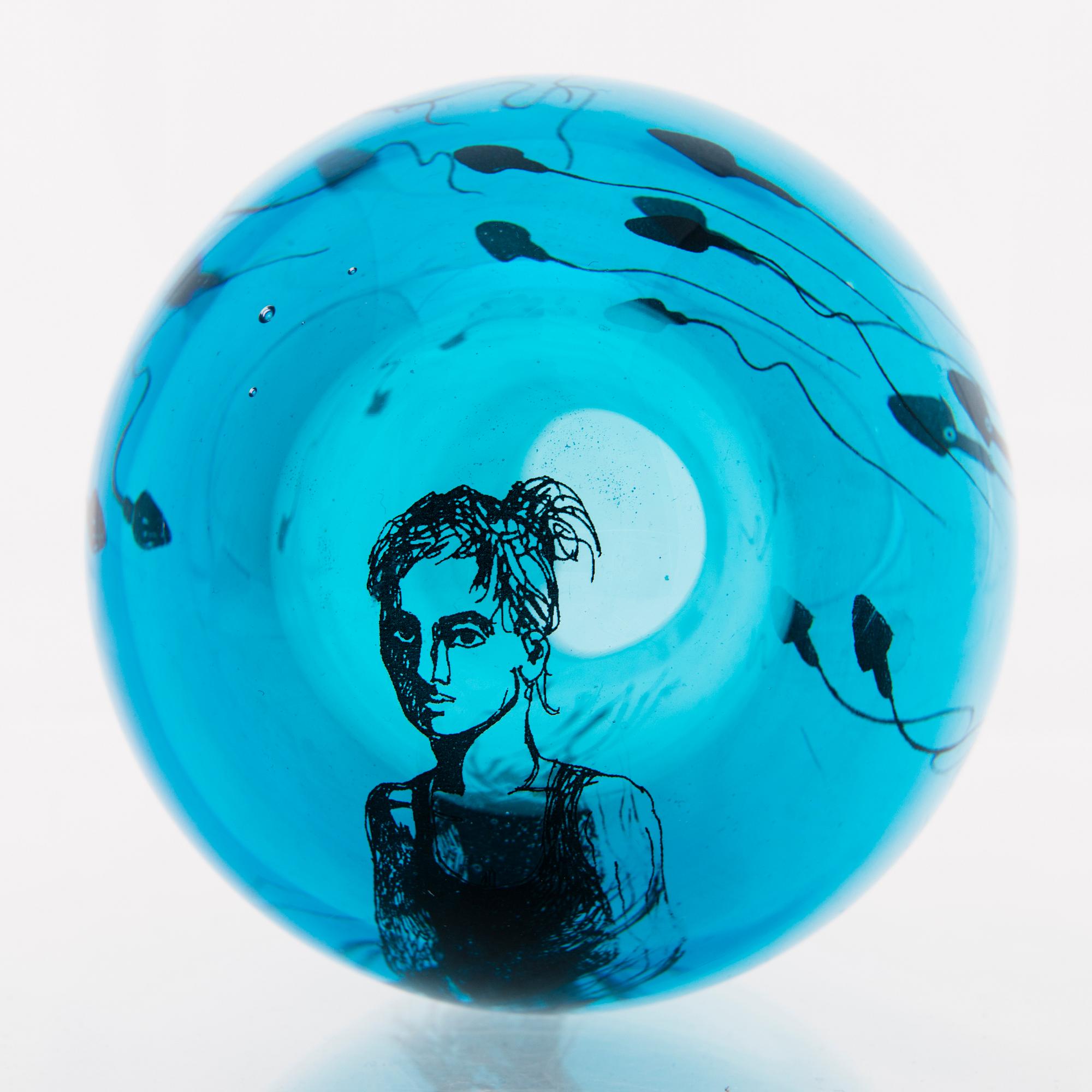 ELLA VARVIO, A glass sculpture, signed Ella Varvio 2016.