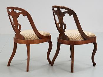 A set of 6 chairs, 19th Century.