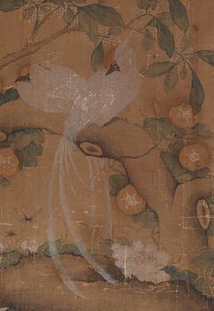 MÅLNING med KALLIGRAFI, Qing dynastin (1644-1912).