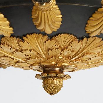 A French late Empire mid 19th century twelve-light hanging-lamp.