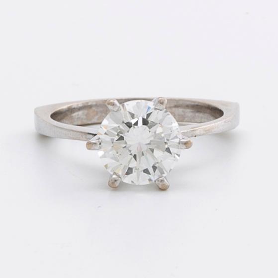 DIAMONDRING 18K whitegold 1 brilliant-cut diamond approx 2 ct, approx J-K VS2-SI1.