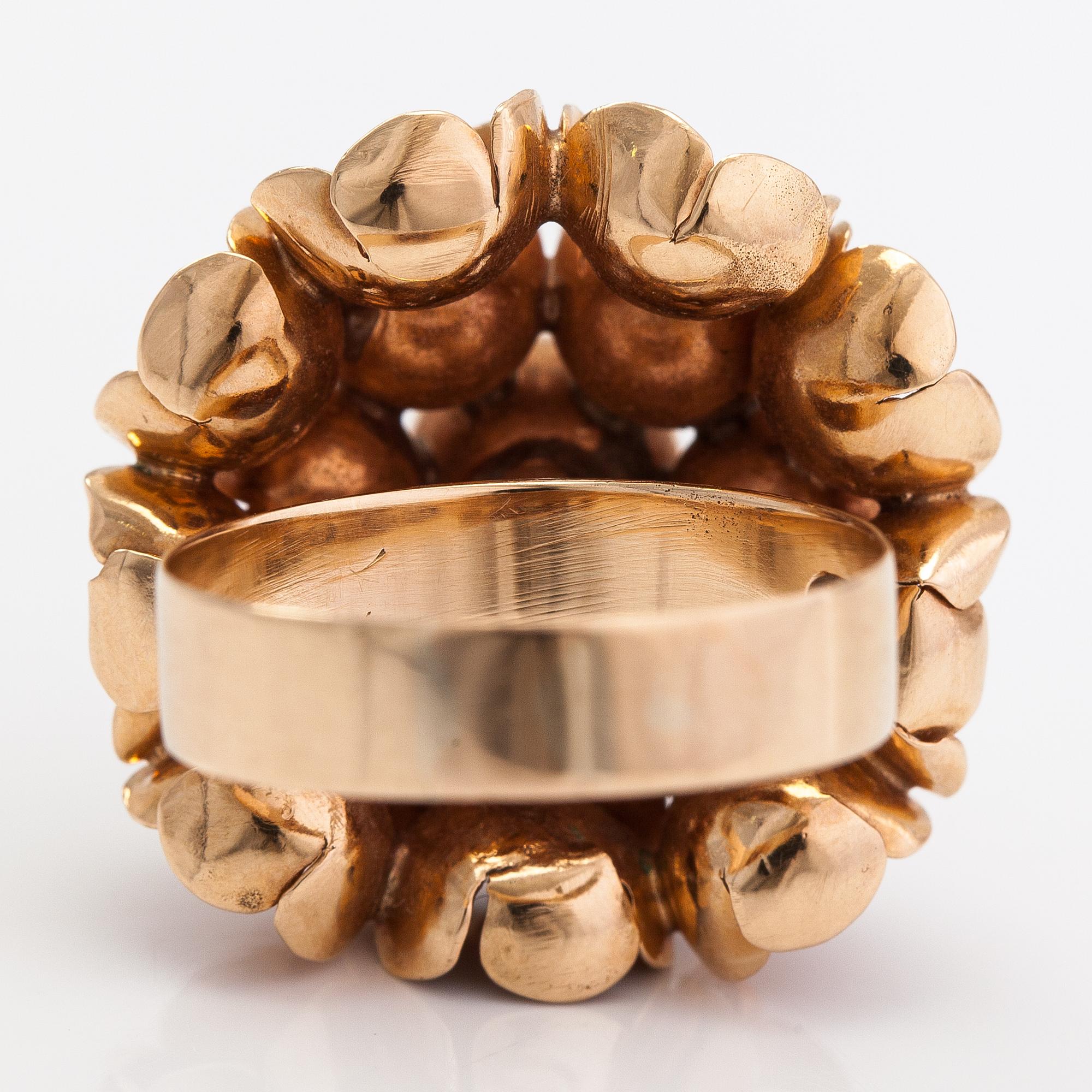 Ring "Kevät", 14K guld. Westerback, Helsingfors 1971.