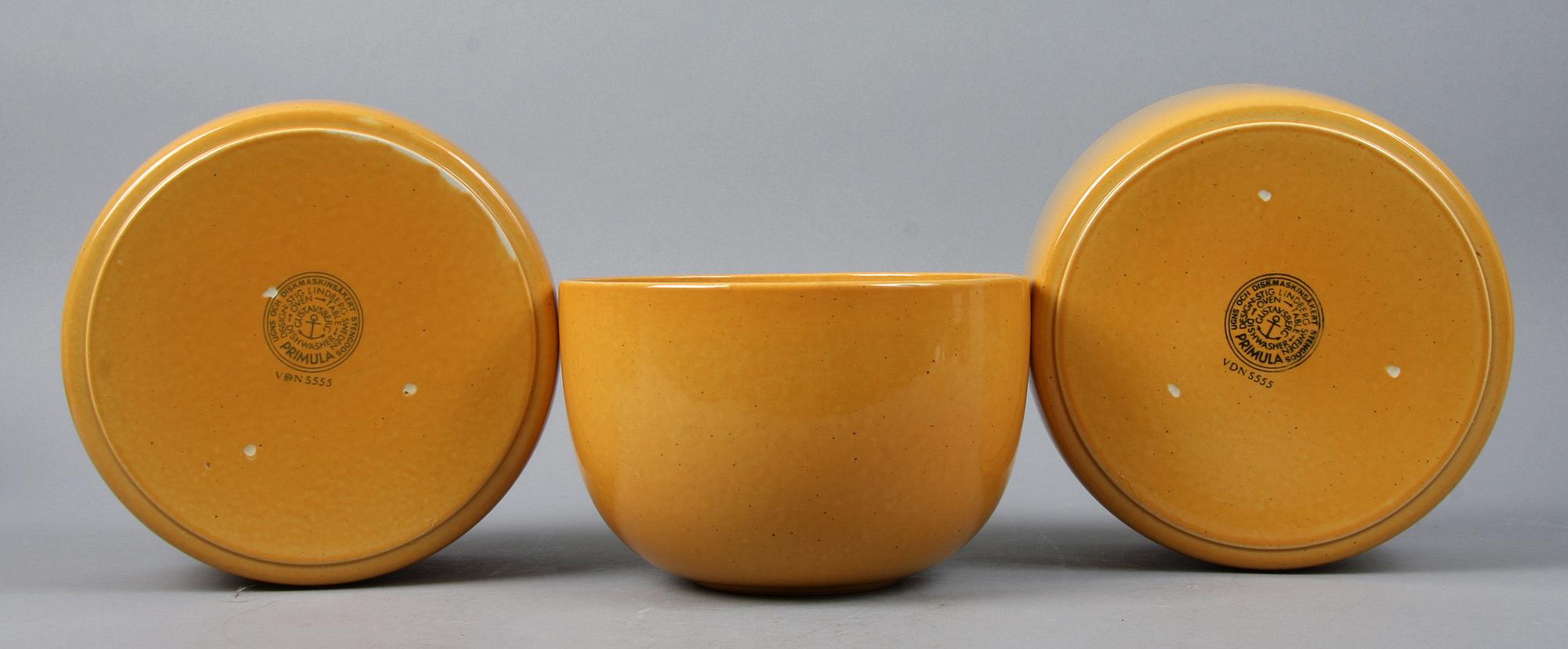 PARTI STENGODS, 5 delar, "Primula", Stig Lindberg, Gustavsberg.