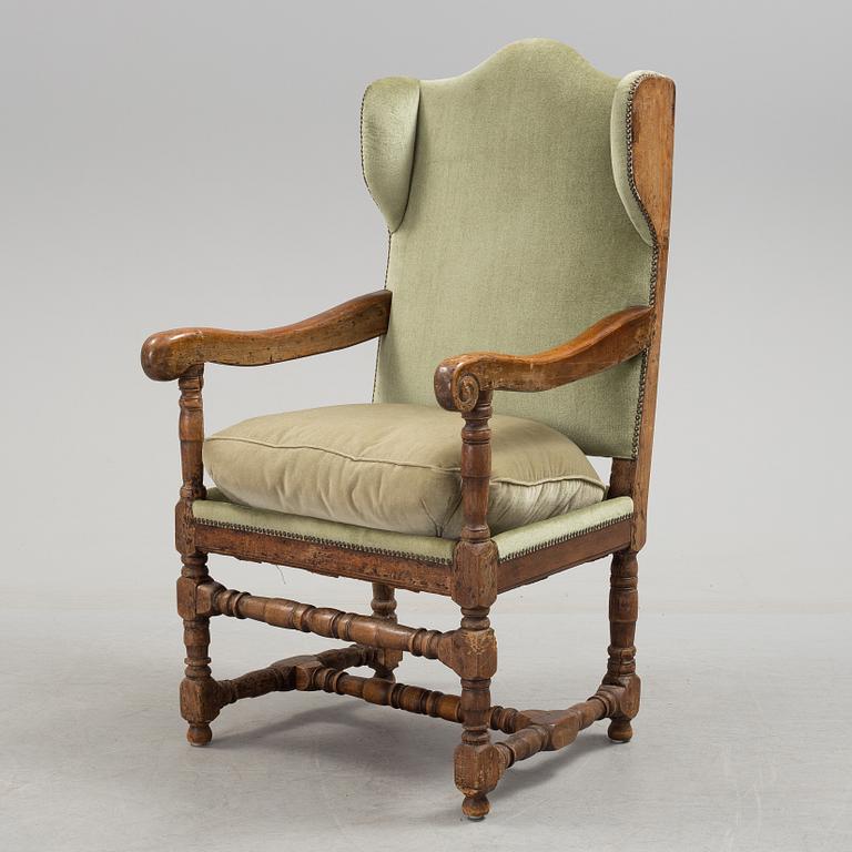 A 18th century baroque armchair.