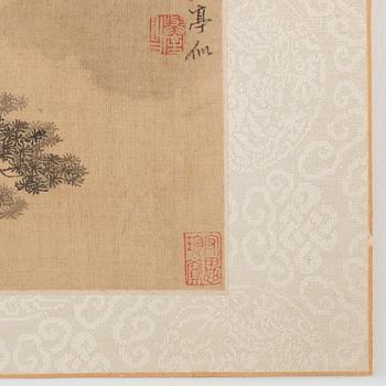 An album with 12 paintings by Qing dynasty artists, circa 1900. Attributed to Zhang Jian, Shou Ping, Yang Jin, after.