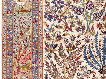 Matta, figural Nadjafabad, ca 414 x 300 cm.