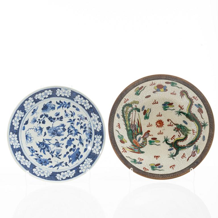 Fat, två stycken, porslin, Kina, tidigt 1900-tal.