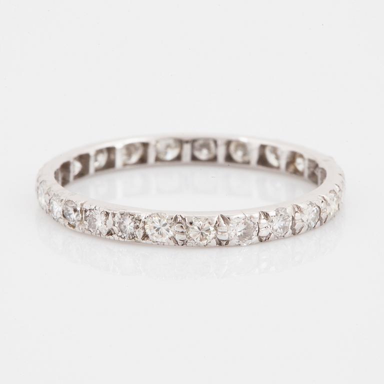 White gold brilliant-cut diamond eternity ring.