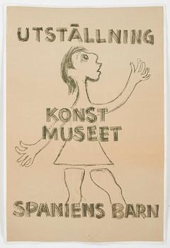 Ragnar Sandberg · RAGNAR SANDBERG, efter, utställningsaffisch. "Spaniens barn" Konstmuseet.