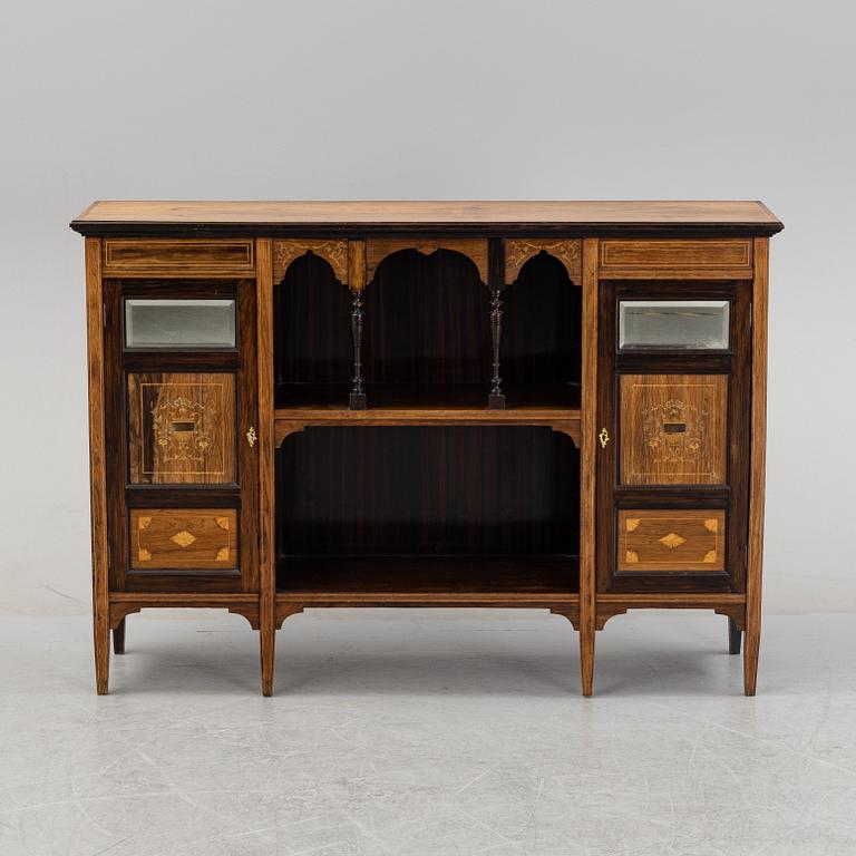 A rosewood veneered sideboard by James Shoolbred & Co, London, circa 1900.