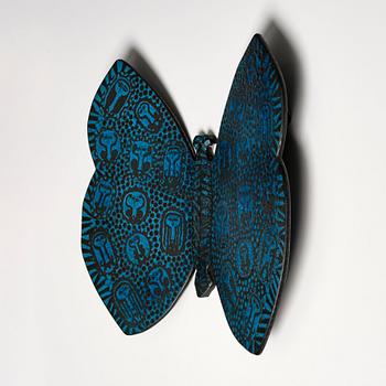 Birger Kaipiainen, a ceramic wall sculpture of a butterfly, Rörstrand, Sweden 1950s.