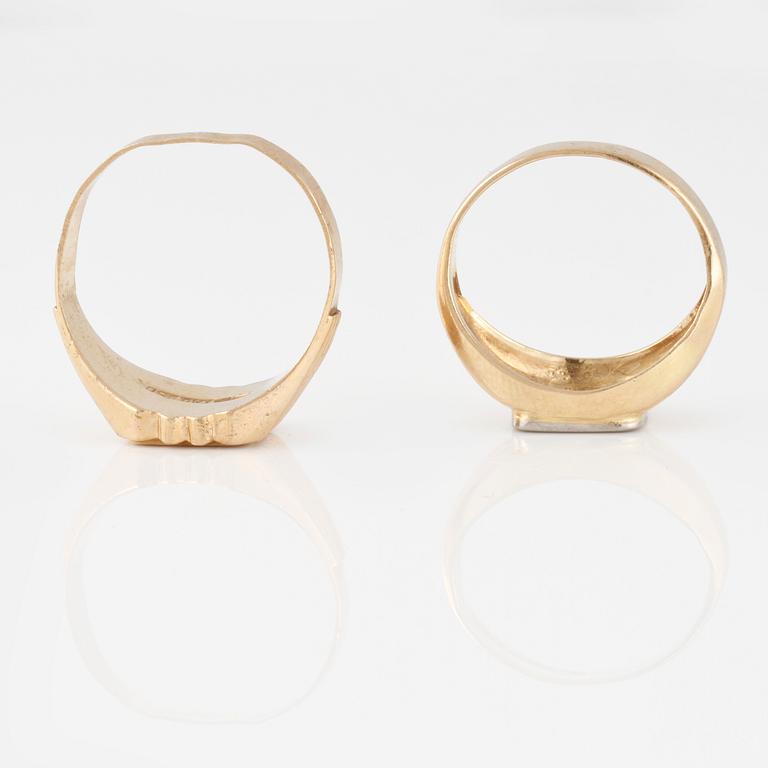 RINGAR, 2 st, med en åttkantslipad diamant 0.01 ct.