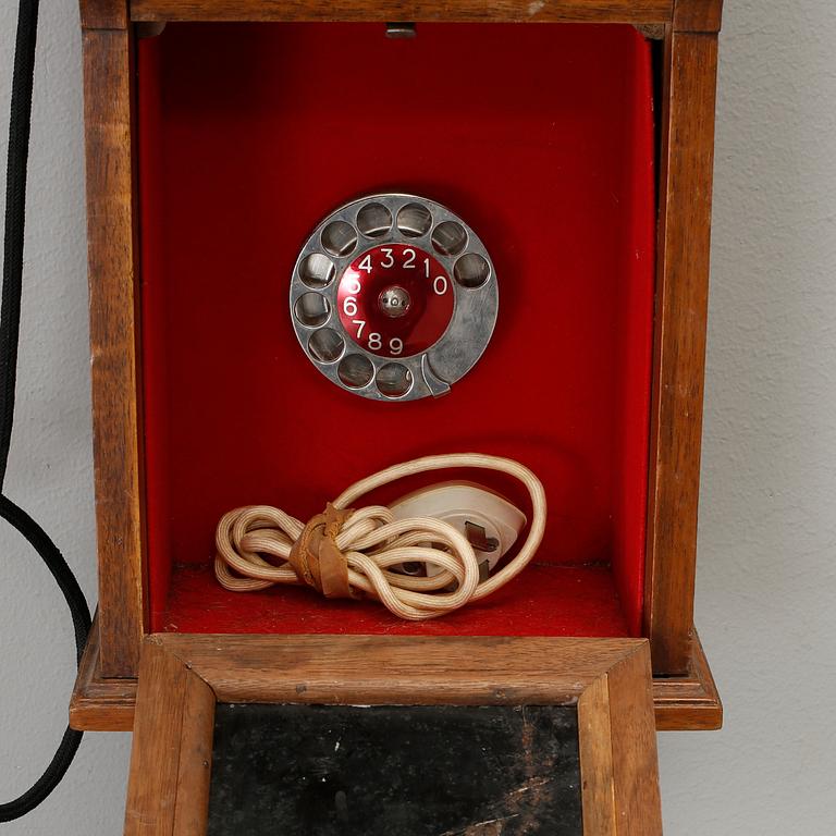 VÄGGTELEFON, Telegrafverkets verkstad, Nynäshamn, 1900-talets början.
