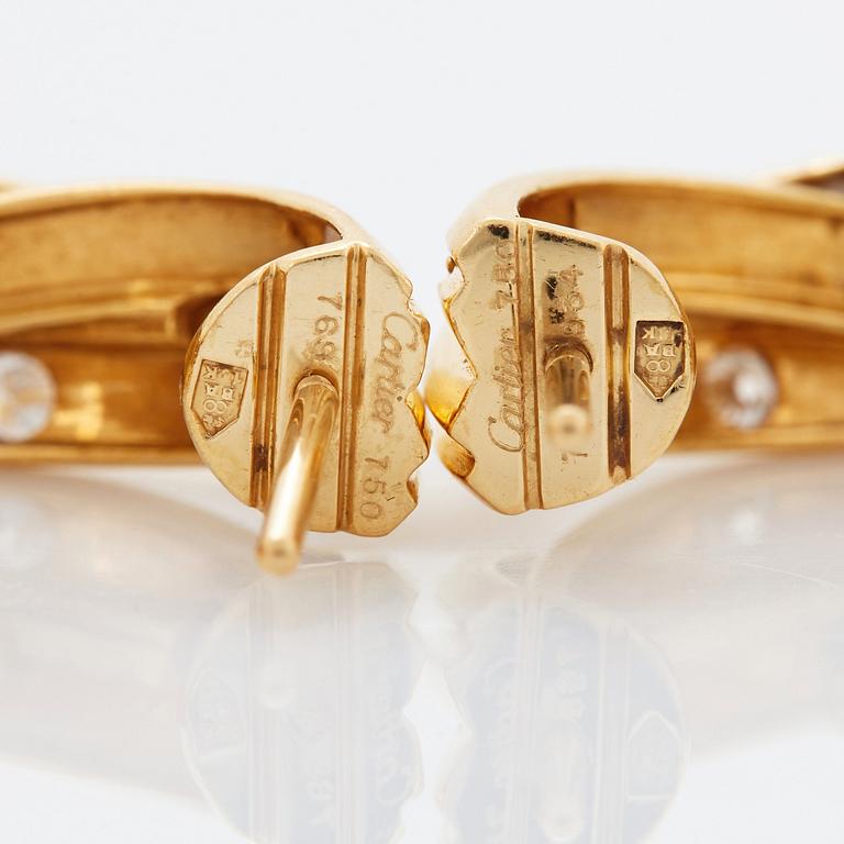 Cartier ett par örhängen "Trinity" 18K guld med runda briljantslipade diamanter.