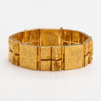 Björn Weckström, An 18K gold bracelet "Quadrate forms". Lapponia 1965.