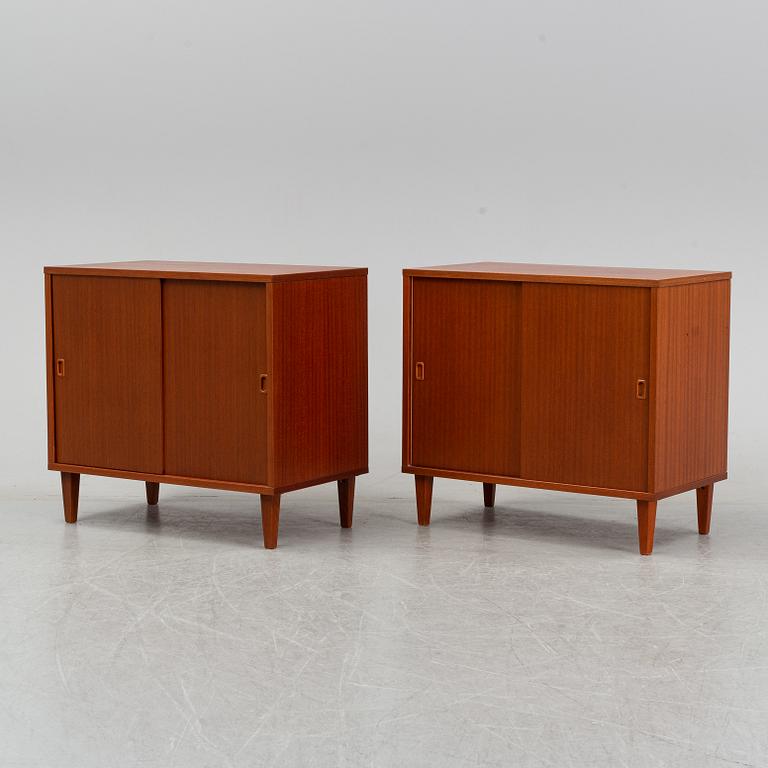 A pair of teak cabinets, 1950's/60's.