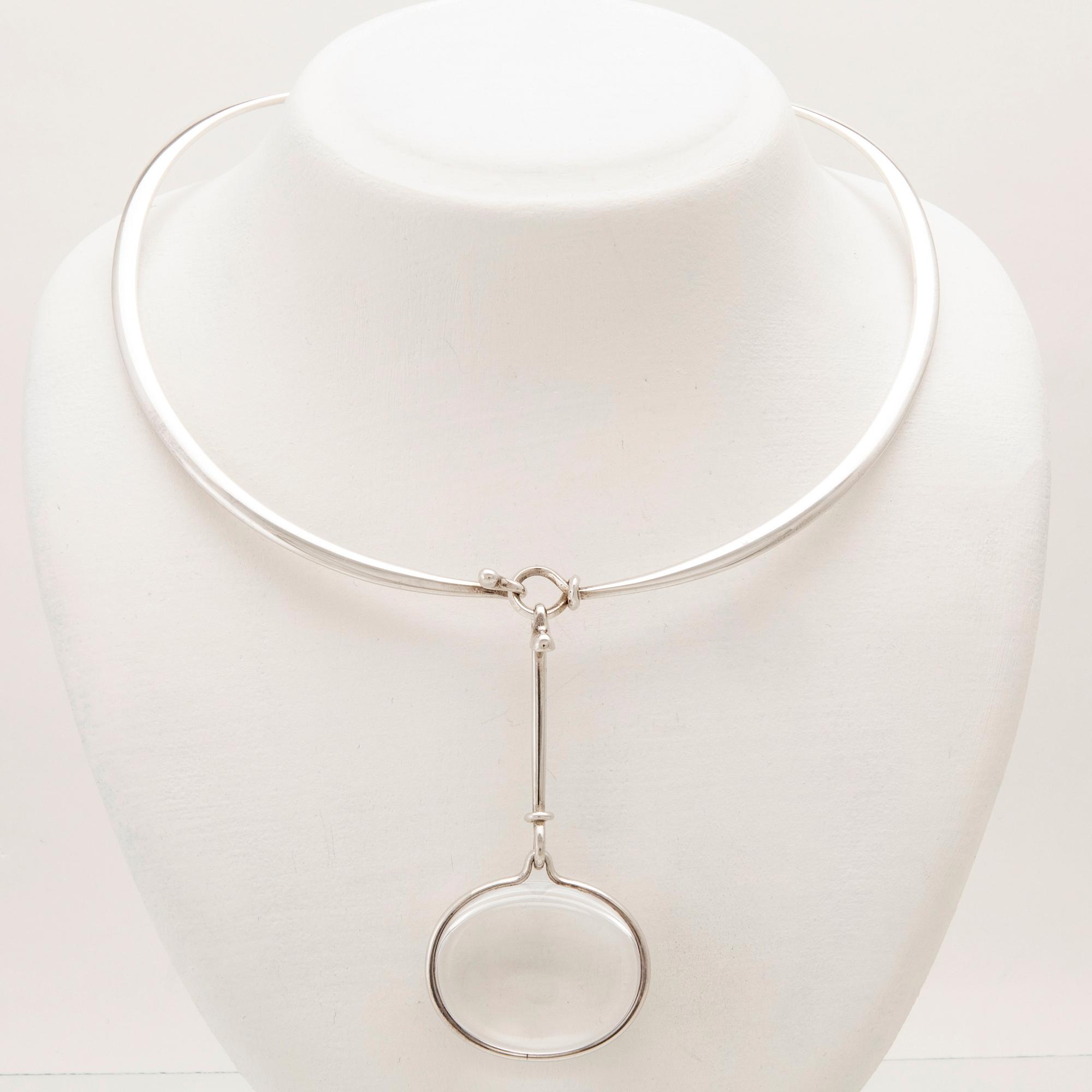 Vivianna Torun Bülow-Hübe, silver necklace with rock crystals designed for Georg Jensen.