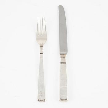 Jacob Ängman, 16 pieces silver cutlery model 'Rosenholm', GAB, Stockholm 1953-54.