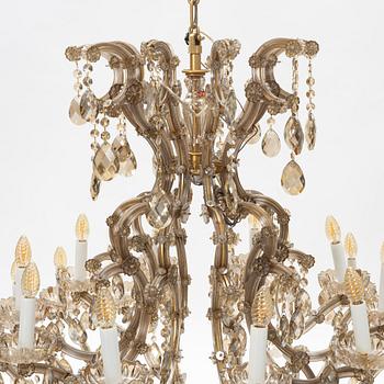 A glass chandelier, late 20th Century.